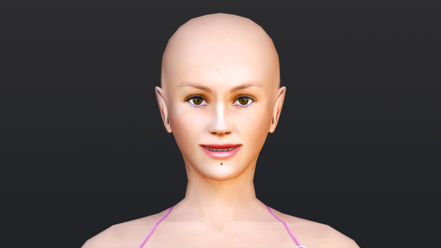 Female 9 - WITH 30 ANIMATIONS-36 MORPH Model 3D .c4d .max .obj .3ds .fbx .stl .blend 