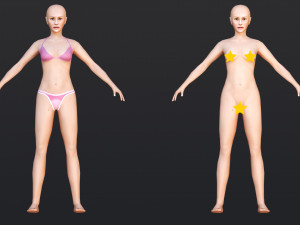 Female 9 - WITH 30 ANIMATIONS-36 MORPH Model 3D