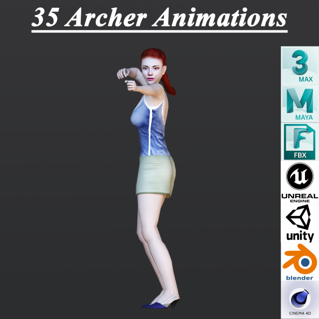 35 ARCHER ANIMATIONS 3D Model .c4d .max .obj .3ds .fbx .stl .blend 