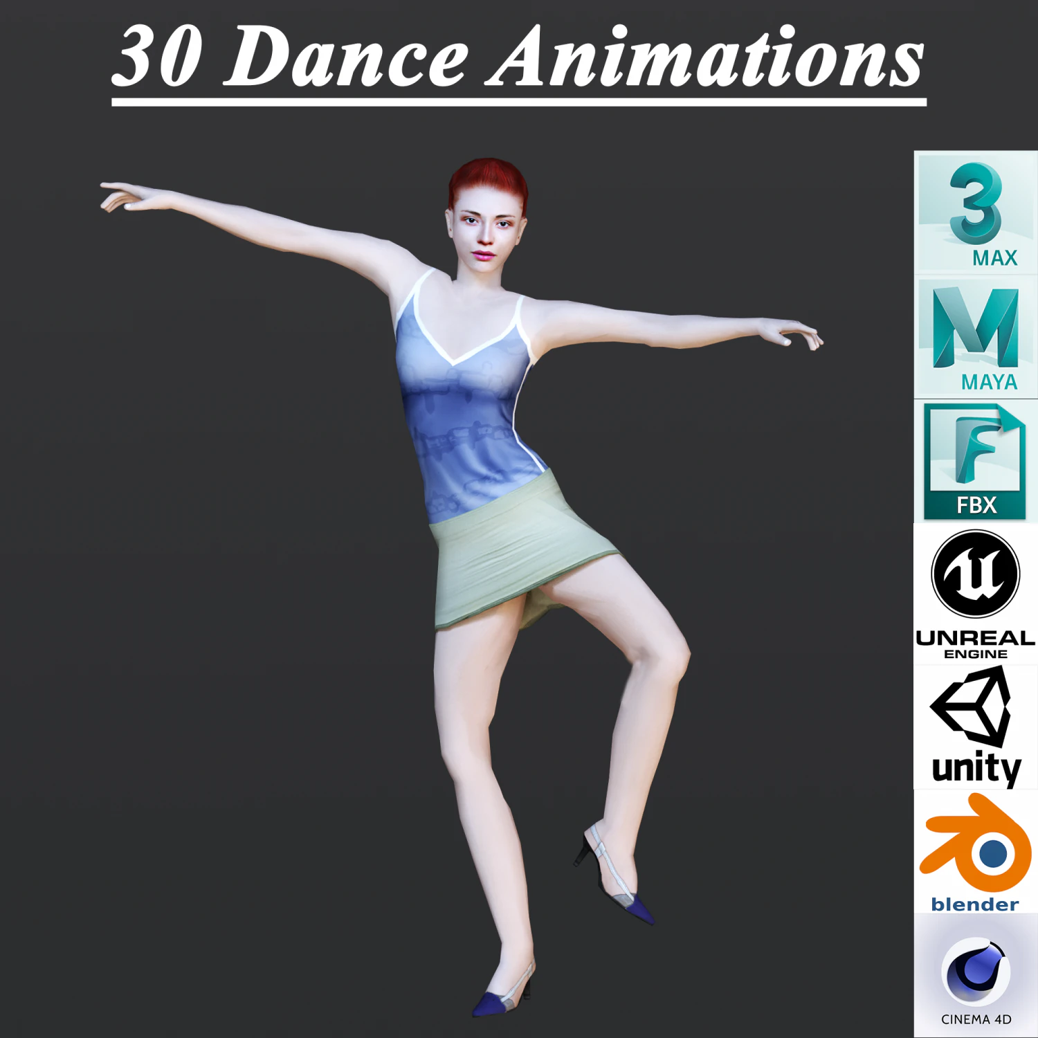30 DANCE ANIMATIONS 3D Model .c4d .max .obj .3ds .fbx .stl .blend 
