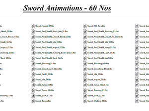60 SWORD AND SHIELD ANIMATIONS Modèle 3D