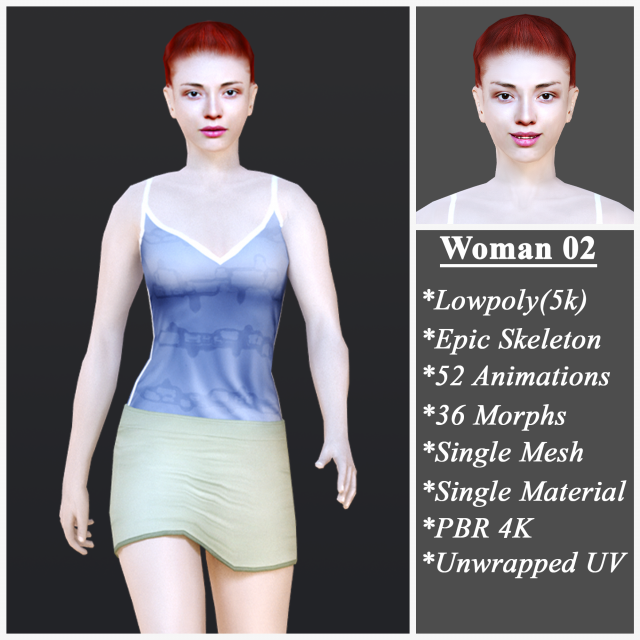Woman 2 3D Model .c4d .max .obj .3ds .fbx .stl .blend 