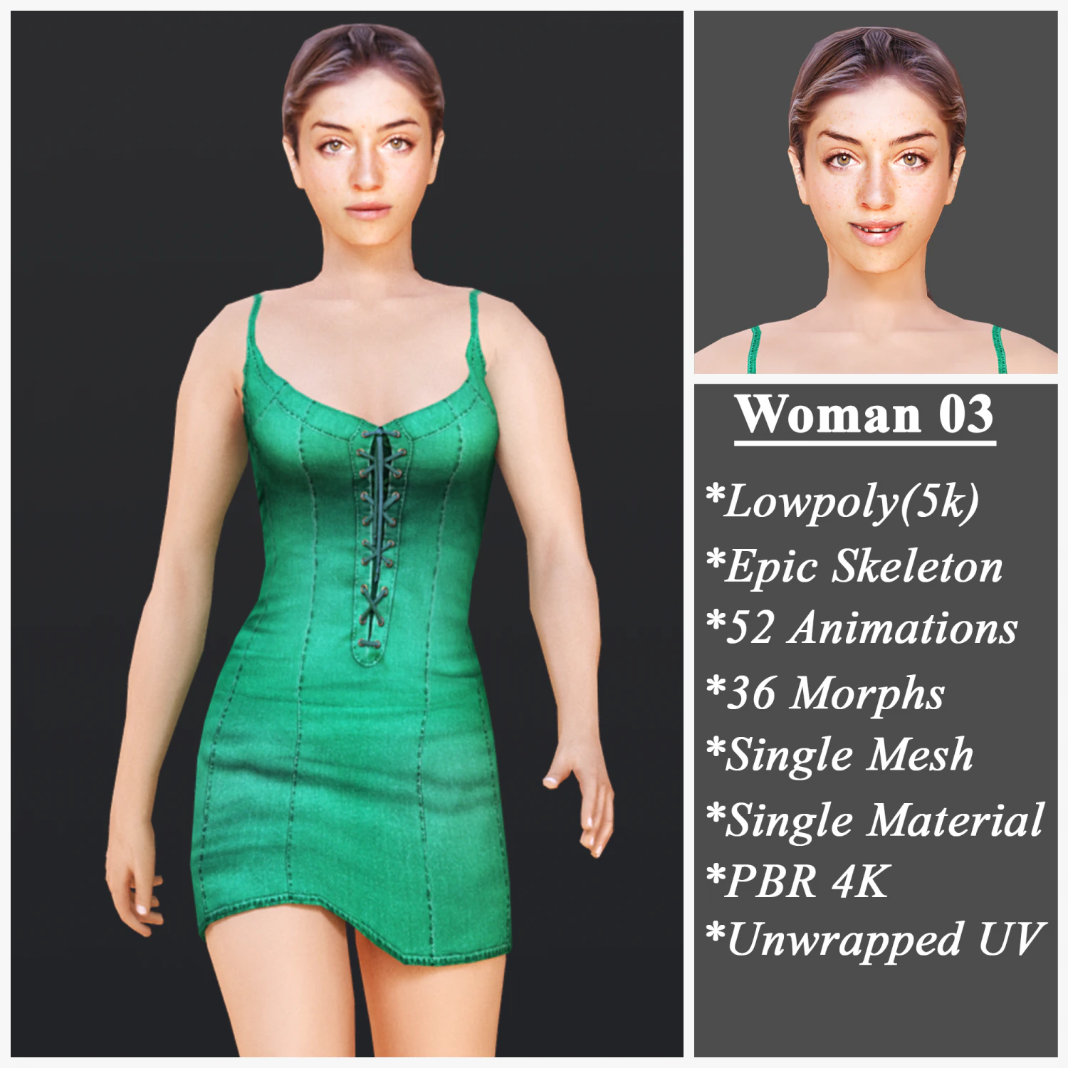 Woman 3 3D Model .c4d .max .obj .3ds .fbx .stl .blend