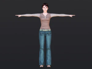 Woman 1 With 52 Animations 32 Morphs 3D Model