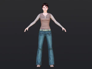 Woman 1 With 52 Animations 32 Morphs 3D Model
