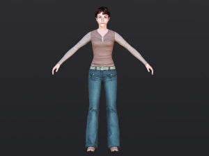 Woman 1 With 52 Animations 32 Morphs 3D Model