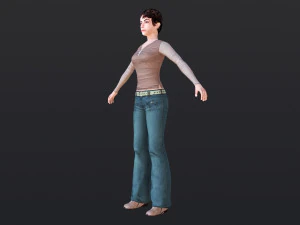 Woman 1 With 52 Animations 32 Morphs 3D Model