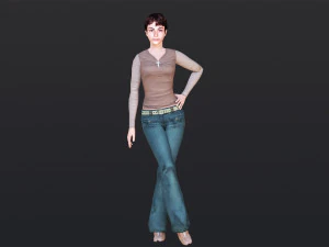 Woman 1 With 52 Animations 32 Morphs 3D Model