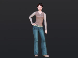 Woman 1 With 52 Animations 32 Morphs 3D Model