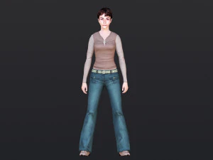 Woman 1 With 52 Animations 32 Morphs 3D Model