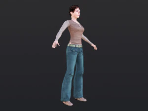 Woman 1 With 52 Animations 32 Morphs 3D Model
