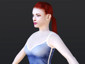 Woman 2 With 52 Animations 32 Morphs 3D Model