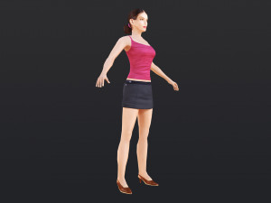 Woman 5 With 52 Animations 32 Morphs 3D Model