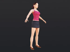 Woman 5 With 52 Animations 32 Morphs 3D Model