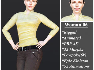 Femme 6 avec 52 animations 32 morphes Modèle 3D