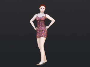 Woman 7 With 52 Animations 32 Morphs 3D Model