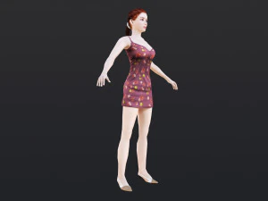 Woman 7 With 52 Animations 32 Morphs 3D Model