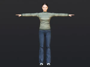 Woman 9 With 52 Animations 32 Morphs 3D Model