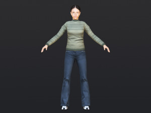 Woman 9 With 52 Animations 32 Morphs 3Dモデル