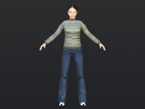 Woman 9 With 52 Animations 32 Morphs 3D Model