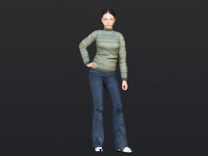 Woman 9 With 52 Animations 32 Morphs 3D Model
