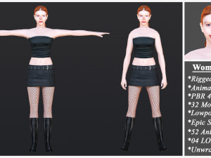 Woman 10 With 52 Animations 32 Morphs 3Dモデル