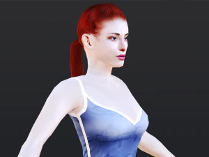 Woman 1 To 5 With 52 Animations 32 Morphs 3D Model