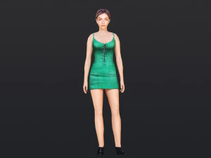Woman 1 To 5 With 52 Animations 32 Morphs 3D Model