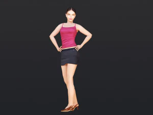 Woman 1 To 5 With 52 Animations 32 Morphs 3D Model