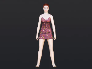 Woman 6 To 10 With 52 Animations 32 Morphs 3D Model