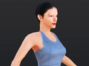Woman 6 To 10 With 52 Animations 32 Morphs 3D Model