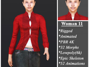 Woman 11 With 52 Animations 32 Morphs 3D Model
