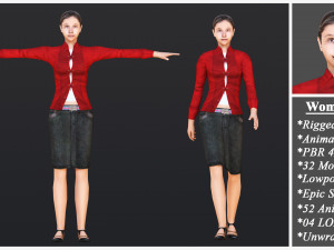 Woman 11 With 52 Animations 32 Morphs 3D Model