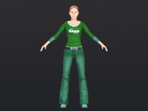 Woman 13 With 52 Animations 32 Morphs 3D Model