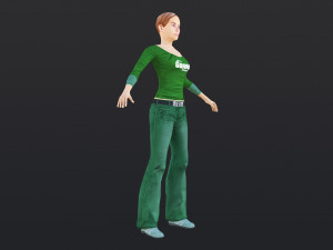Woman 13 With 52 Animations 32 Morphs 3D Model