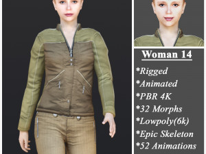 Woman 14 With 52 Animations 32 Morphs Modelo 3D