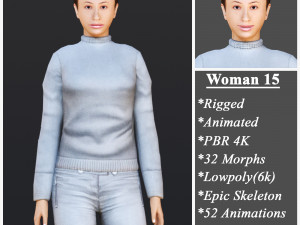 Woman 15 With 52 Animations 32 Morphs Modelo 3D