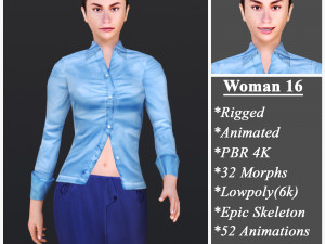 Woman 16 With 52 Animations 32 Morphs Modelo 3D