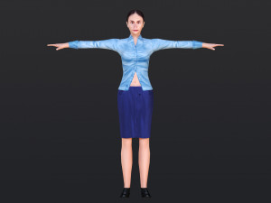 Woman 16 With 52 Animations 32 Morphs 3D Модель