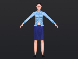 Woman 16 With 52 Animations 32 Morphs 3D Модель