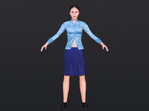 Woman 16 With 52 Animations 32 Morphs 3D Модель
