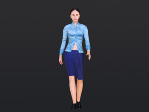 Woman 16 With 52 Animations 32 Morphs 3D Модель