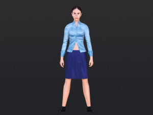 Woman 16 With 52 Animations 32 Morphs 3D Модель