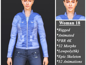 Woman 18 With 52 Animations 32 Morphs Modelo 3D