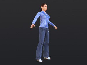 Woman 18 With 52 Animations 32 Morphs 3D Model