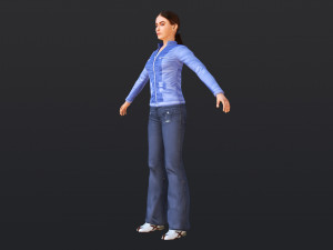 Woman 18 With 52 Animations 32 Morphs 3D Model