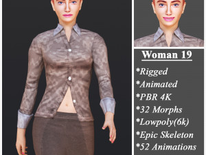 Woman 19 With 52 Animations 32 Morphs Modelo 3D