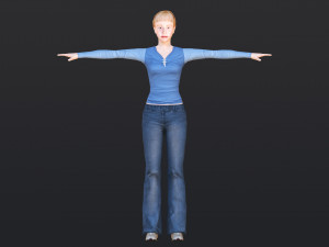 Woman 20 With 52 Animations 32 Morphs 3D Model