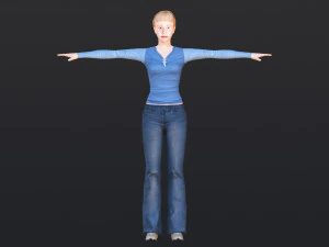 Woman 20 With 52 Animations 32 Morphs 3D Model