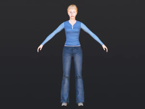 Woman 20 With 52 Animations 32 Morphs 3D Model